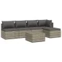 Set de muebles de jardín 6 pzas y cojines ratán sintético gris by , Garden sets - Ref: Foro24-3157315, Price: 513,37 €, Disco...
