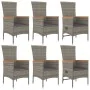 Set comedor jardín 7 pzas y cojines ratán sintético gris by , Garden sets - Ref: Foro24-3157540, Price: 689,71 €, Discount: %