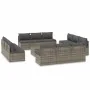 Set de muebles de jardín 13 pzas y cojines ratán sintético gris de , Conjuntos de jardín - Ref: Foro24-3157509, Precio: 1,00 ...