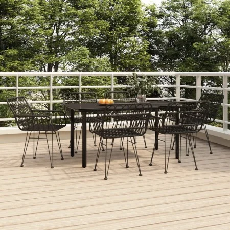 Juego de comedor de jardín 7 piezas ratán sintético negro von , Gartensets - Ref: Foro24-3157870, Preis: 562,26 €, Rabatt: %