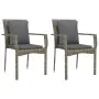 Set comedor jardín 3 pzas y cojines ratán sintético negro gris de , Conjuntos de jardín - Ref: Foro24-3185101, Precio: 204,67...