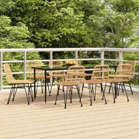 Juego de comedor de jardín 9 piezas ratán sintético by , Garden sets - Ref: Foro24-3157879, Price: 821,58 €, Discount: %