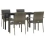Set comedor jardín 5 pzas y cojines ratán sintético negro gris von , Gartensets - Ref: Foro24-3185115, Preis: 412,80 €, Rabat...