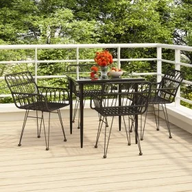 Juego de comedor de jardín 5 piezas ratán sintético negro by , Garden sets - Ref: Foro24-3157853, Price: 355,63 €, Discount: %