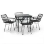 Juego de comedor de jardín 5 piezas ratán sintético negro by , Garden sets - Ref: Foro24-3157853, Price: 355,68 €, Discount: %