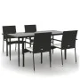Set de muebles jardín 5 pzas con cojines ratán sintético negro de , Conjuntos de jardín - Ref: Foro24-3185122, Precio: 408,99...