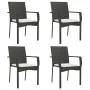Set de muebles jardín 5 pzas con cojines ratán sintético negro de , Conjuntos de jardín - Ref: Foro24-3185122, Precio: 408,99...