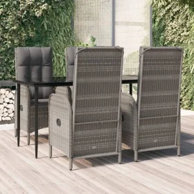 Set comedor jardín 5 pzas y cojines ratán sintético negro gris by , Garden sets - Ref: Foro24-3185181, Price: 742,73 €, Disco...