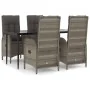 Set comedor jardín 5 pzas y cojines ratán sintético negro gris de , Conjuntos de jardín - Ref: Foro24-3185181, Precio: 743,69...