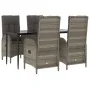 Set comedor jardín 5 pzas y cojines ratán sintético negro gris de , Conjuntos de jardín - Ref: Foro24-3185181, Precio: 743,69...