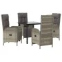 Set comedor jardín 5 pzas y cojines ratán sintético negro gris by , Garden sets - Ref: Foro24-3185205, Price: 683,40 €, Disco...