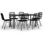 Juego de comedor de jardín 7 piezas ratán sintético negro von , Gartensets - Ref: Foro24-3157898, Preis: 552,29 €, Rabatt: %