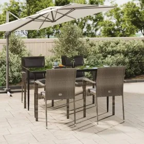 Set comedor jardín 5 pzas y cojines ratán sintético negro gris von , Gartensets - Ref: Foro24-3185103, Preis: 396,65 €, Rabat...