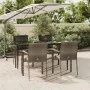 Set comedor jardín 5 pzas y cojines ratán sintético negro gris by , Garden sets - Ref: Foro24-3185103, Price: 396,65 €, Disco...