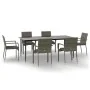 Set comedor jardín 7 pzas y cojines ratán sintético negro gris by , Garden sets - Ref: Foro24-3185129, Price: 492,94 €, Disco...