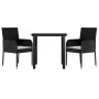 Set comedor de jardín 3 pzas con cojines ratán sintético negro von , Gartensets - Ref: Foro24-3185155, Preis: 181,35 €, Rabat...