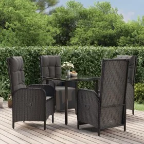 Set de muebles jardín 5 pzas con cojines ratán sintético negro by , Garden sets - Ref: Foro24-3185195, Price: 643,87 €, Disco...