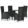 Set de muebles jardín 5 pzas con cojines ratán sintético negro von , Gartensets - Ref: Foro24-3185195, Preis: 643,49 €, Rabat...