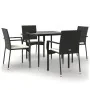 Set de muebles jardín 5 pzas con cojines ratán sintético negro von , Gartensets - Ref: Foro24-3185120, Preis: 369,07 €, Rabat...