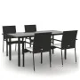 Set de muebles jardín 5 pzas con cojines ratán sintético negro by , Garden sets - Ref: Foro24-3185134, Price: 397,78 €, Disco...