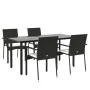 Set de muebles jardín 5 pzas con cojines ratán sintético negro by , Garden sets - Ref: Foro24-3185134, Price: 397,78 €, Disco...