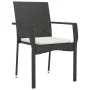 Set de muebles jardín 5 pzas con cojines ratán sintético negro by , Garden sets - Ref: Foro24-3185134, Price: 397,78 €, Disco...