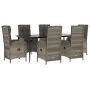 Set comedor jardín 7 pzas y cojines ratán sintético negro gris von , Gartensets - Ref: Foro24-3185183, Preis: 1,00 €, Rabatt: %