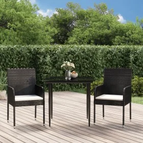 Set comedor de jardín 3 pzas con cojines ratán sintético negro von , Gartensets - Ref: Foro24-3185143, Preis: 185,31 €, Rabat...