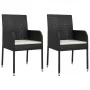 Set comedor de jardín 3 pzas con cojines ratán sintético negro by , Garden sets - Ref: Foro24-3185143, Price: 194,96 €, Disco...