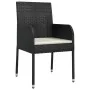 Set comedor de jardín 3 pzas con cojines ratán sintético negro by , Garden sets - Ref: Foro24-3185143, Price: 194,96 €, Disco...