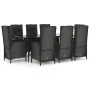 Set de comedor de jardín 9 pzas y cojines ratán sintético negro von , Gartensets - Ref: Foro24-3185174, Preis: 1,00 €, Rabatt: %