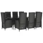 Set de comedor de jardín 9 pzas y cojines ratán sintético negro von , Gartensets - Ref: Foro24-3185174, Preis: 1,00 €, Rabatt: %