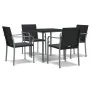 Juego comedor jardín 5 piezas y cojines ratán sintético y acero by , Garden sets - Ref: Foro24-3186940, Price: 308,62 €, Disc...