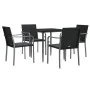 Juego comedor jardín 5 piezas y cojines ratán sintético y acero by , Garden sets - Ref: Foro24-3186940, Price: 308,62 €, Disc...