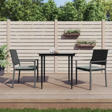 Juego comedor jardín 3 piezas y cojines ratán sintético y acero by , Garden sets - Ref: Foro24-3187001, Price: 200,50 €, Disc...