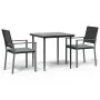 Juego comedor jardín 3 piezas y cojines ratán sintético y acero by , Garden sets - Ref: Foro24-3187001, Price: 200,50 €, Disc...