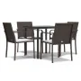 Juego comedor jardín 5 piezas y cojines ratán sintético y acero by , Garden sets - Ref: Foro24-3186954, Price: 275,65 €, Disc...