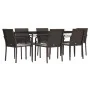 Juego comedor jardín 7 piezas y cojines ratán sintético y acero de , Conjuntos de jardín - Ref: Foro24-3186949, Precio: 490,7...
