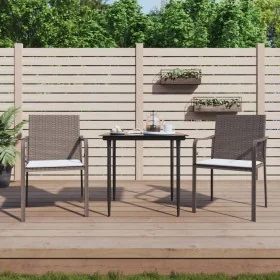 Juego comedor jardín 3 piezas y cojines ratán sintético y acero by , Garden sets - Ref: Foro24-3186937, Price: 199,75 €, Disc...