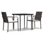 Juego comedor jardín 3 piezas y cojines ratán sintético y acero de , Conjuntos de jardín - Ref: Foro24-3186937, Precio: 199,8...