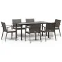 Juego comedor jardín 7 piezas y cojines ratán sintético y acero von , Gartensets - Ref: Foro24-3186994, Preis: 528,89 €, Raba...