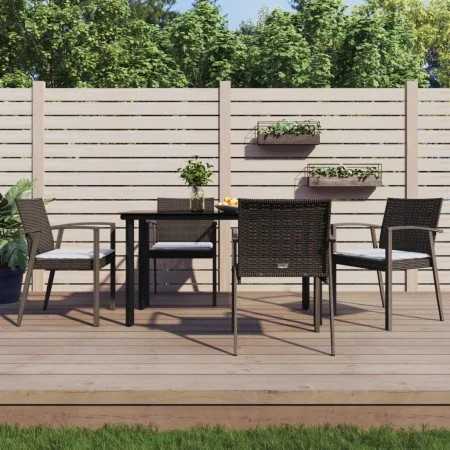 Juego comedor jardín 5 piezas y cojines ratán sintético y acero by , Garden sets - Ref: Foro24-3186989, Price: 386,38 €, Disc...