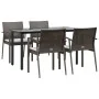 Juego comedor jardín 5 piezas y cojines ratán sintético y acero by , Garden sets - Ref: Foro24-3186989, Price: 386,38 €, Disc...