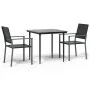 Juego de comedor para jardín 3 piezas ratán sintético y acero von , Gartensets - Ref: Foro24-3187003, Preis: 186,38 €, Rabatt: %
