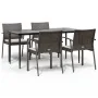 Juego comedor jardín 5 piezas y cojines ratán sintético y acero von , Gartensets - Ref: Foro24-3186977, Preis: 408,76 €, Raba...
