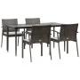 Juego comedor jardín 5 piezas y cojines ratán sintético y acero von , Gartensets - Ref: Foro24-3186977, Preis: 408,76 €, Raba...