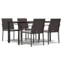 Juego comedor jardín 5 piezas y cojines ratán sintético y acero by , Garden sets - Ref: Foro24-3186961, Price: 316,29 €, Disc...