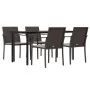 Juego comedor jardín 5 piezas y cojines ratán sintético y acero by , Garden sets - Ref: Foro24-3186961, Price: 316,29 €, Disc...