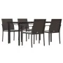 Juego comedor jardín 5 piezas y cojines ratán sintético y acero by , Garden sets - Ref: Foro24-3186961, Price: 316,29 €, Disc...