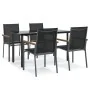 Juego de comedor para jardín 5 piezas acero y textilene negro de , Conjuntos de jardín - Ref: Foro24-3187043, Precio: 340,65 ...
